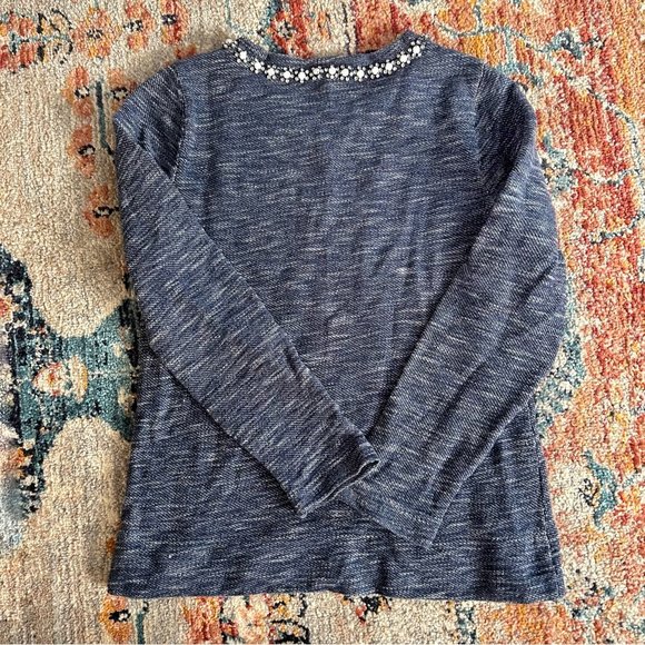 J. Crew Marled Embellished Neck Sweater Small - Picture 6 of 8